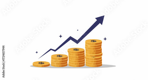 Financial Growth and Investment Success Visualizing Upward Trends and Wealth Accumulation