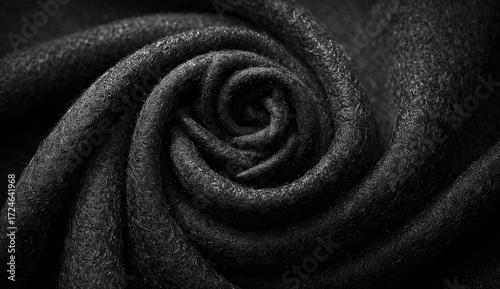 Abstract close-up of dark fabric folds