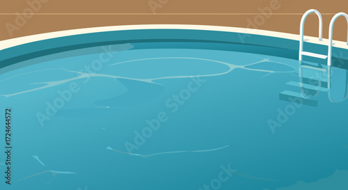 Cool Water: A pristine pool invites with its shimmering turquoise surface, offering a refreshing escape from the summer heat, evoking feelings of relaxation and leisure. 