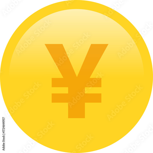 gold yen coin symbol vector