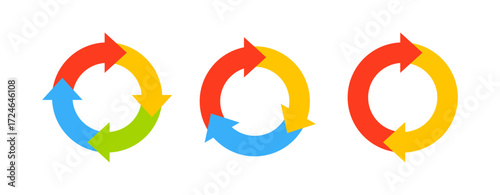 circular arrow direction symbol vector.
