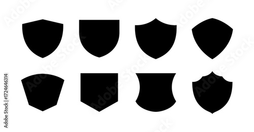 shield vector. symbol, protection, frame, badge, silhouette