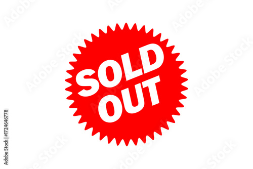 SOLD OUT - SOLD OUT on zig-zag edged red object 
