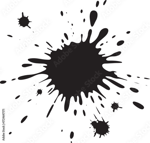 Ink Splatter Background Black Splash Effect Decoration Design Element
