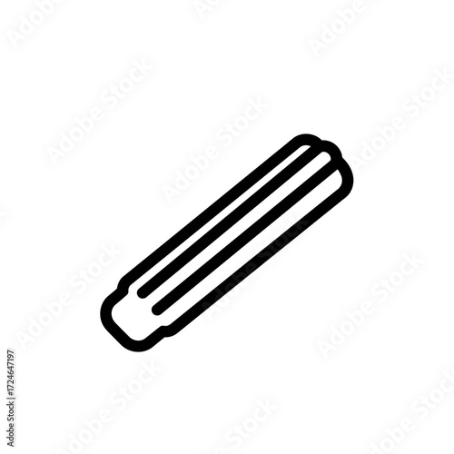 Churro Outline Simple Line Drawing Traditional Dessert Sweet Treat Hispanic Culture