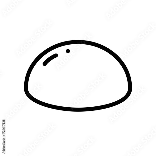 Mochi Outline Style Japanese Rice Cake Simple Line Drawing Minimalist Aesthetic