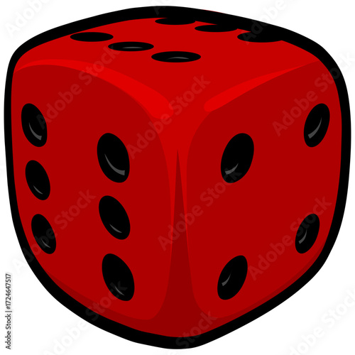 Red and Black Dice Vector Illustration