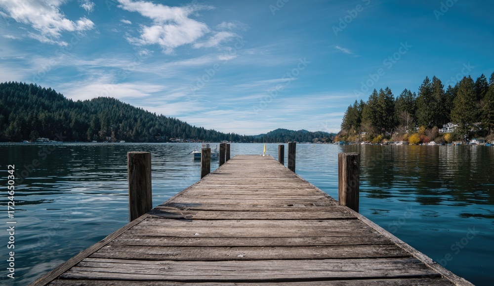 Obraz premium Peaceful Lakeside Dock
