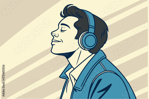 Serene Sounds: A person fully immersed in the rhythm, lost in a world of music, head and heart. 