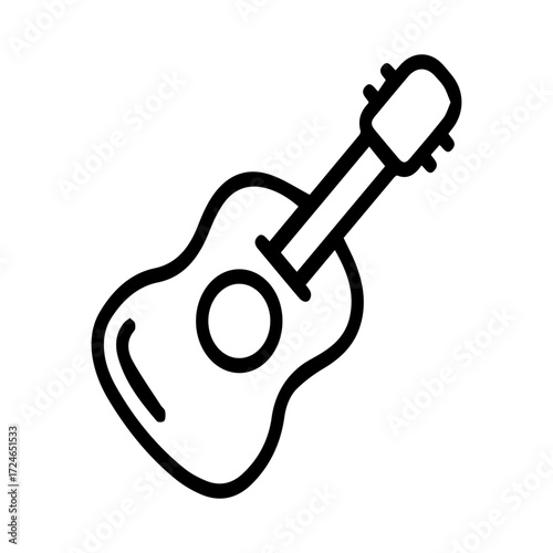 Line art guitar icon