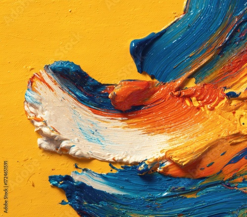 Abstract painting, vibrant colors, bold brushstrokes