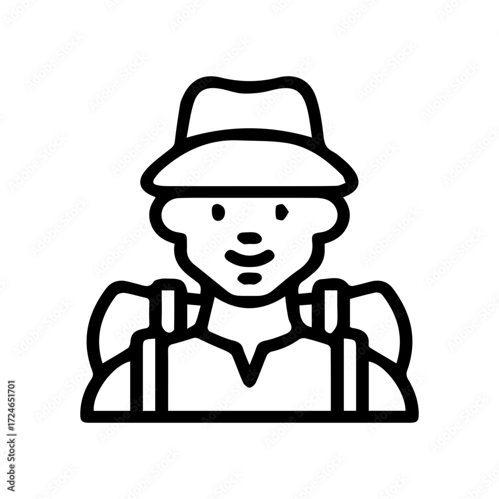 Fototapeta premium Hiking Person Icon
