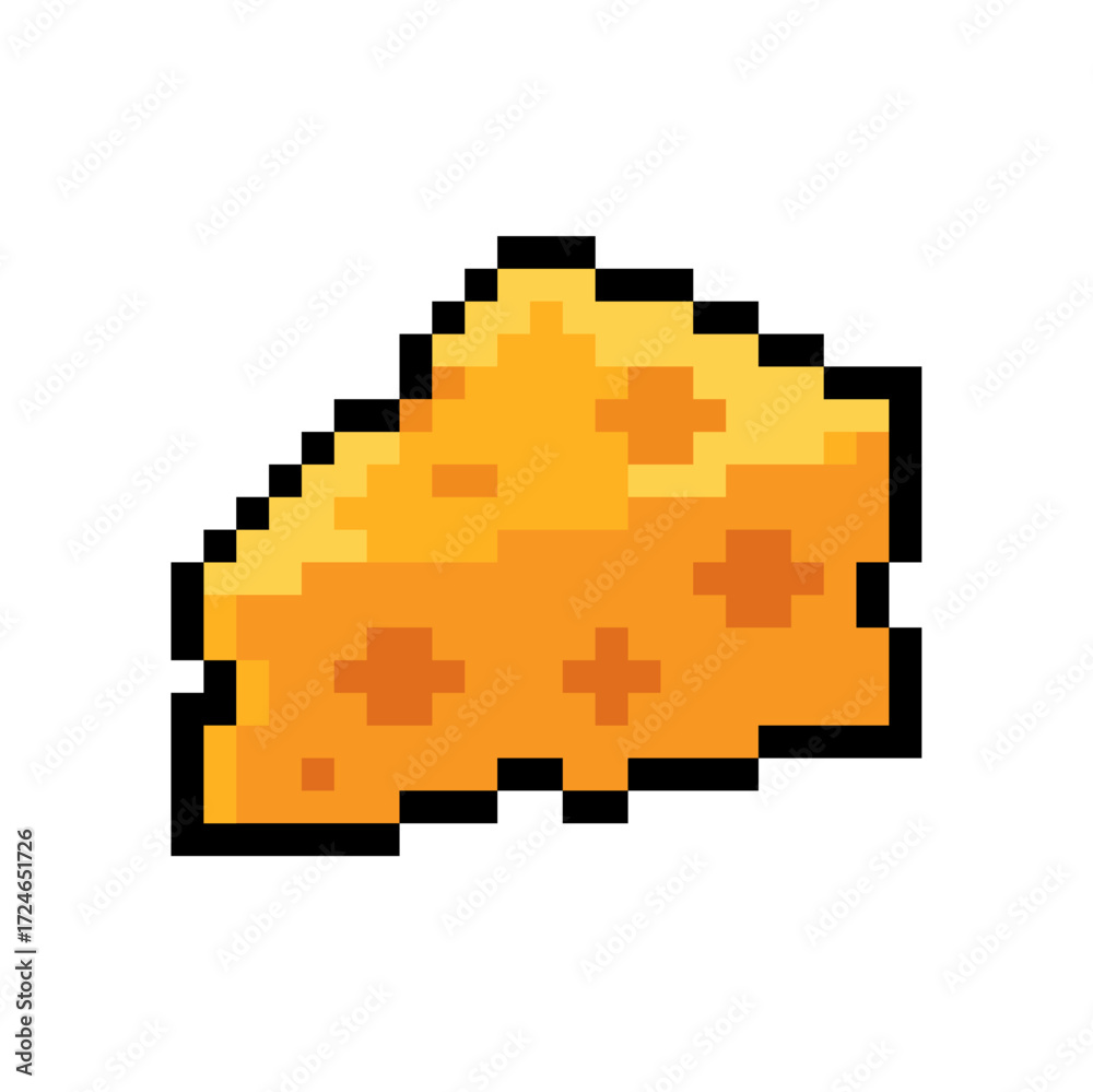 Obraz premium 8-Bit Pixel Art Cheese Icon