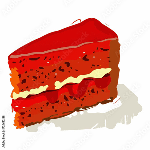 Red Velvet Cake Illustration