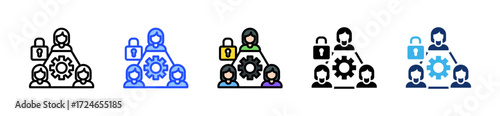 Role Based Access Control Icon Collection With Multiple Styles