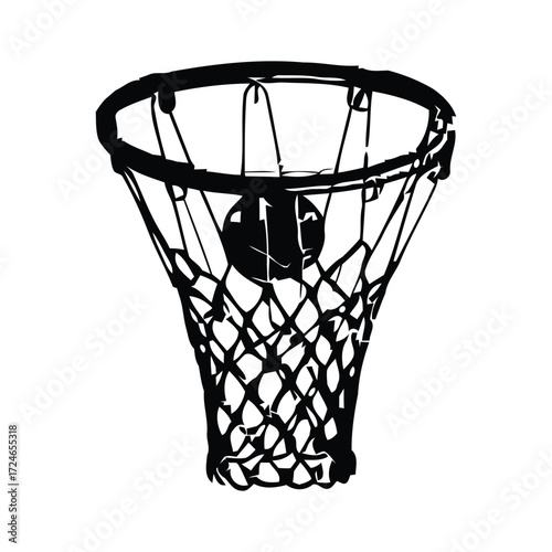 Street Basketball Hoop black and white
