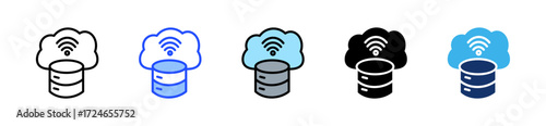 Cloud Hosting Icon Collection With Multiple Styles