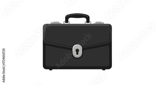 Business Briefcase: This close-up shot features a classic black briefcase with a metallic keyhole, emphasizing its professional appeal and functionality. This image speaks volumes. 