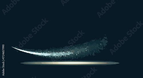 Abstract Glowing Trail: An ethereal, luminous trail gracefully curves against a dark, mysterious backdrop, leaving behind a sense of wonder and the unknown.