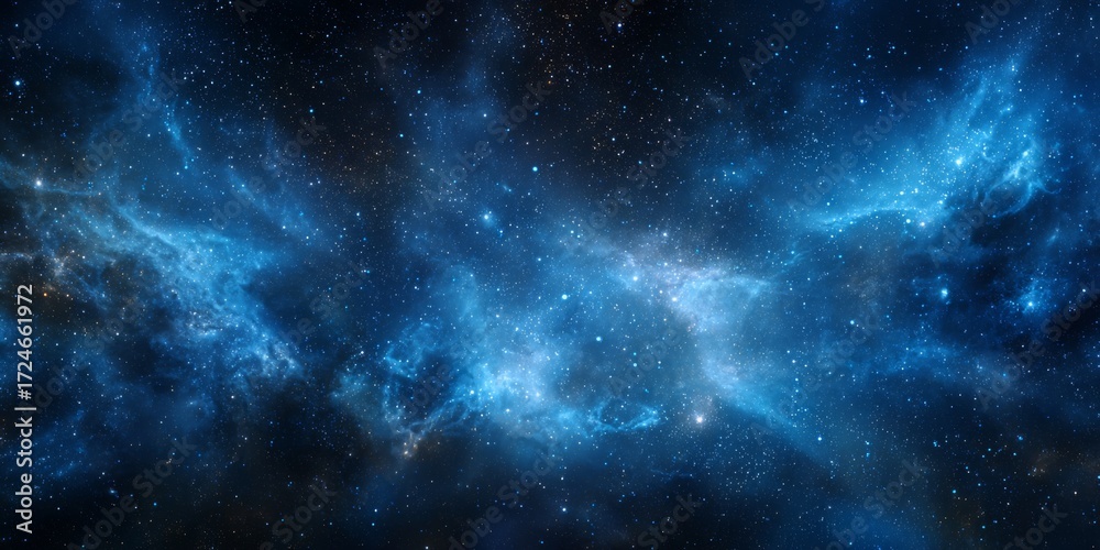 Fototapeta premium Stunning Night Sky with Stars and Cosmic Clouds in Deep Blue Space Background for Astrophotography and Nature Themes