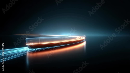 Futuristic Concept Ship Sailing at High Speed with a Technological Feel
