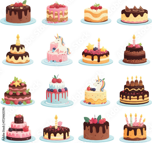set of cakes