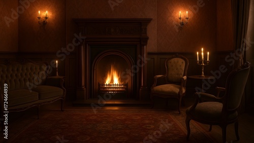 Classic Victorian Fireplace Lounge
