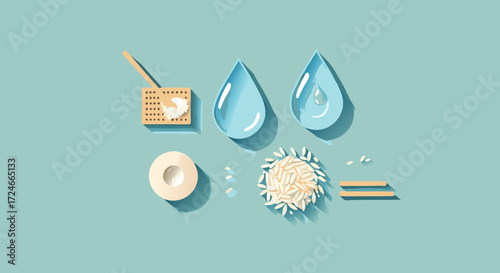 Aesthetic Essence: A Minimalist still life showcases the beauty and purity of everyday items, highlighting the essence of simplicity and the freshness of life.