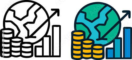 Global Economic Growth and Financial Investment Icon.