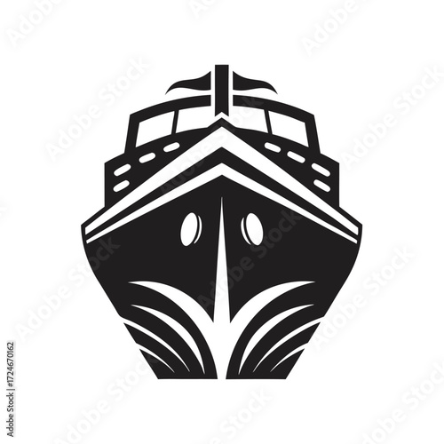 simple style ship silhouette logo