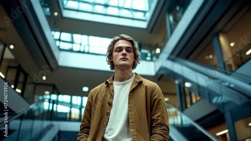 Wallpaper Mural This footage captures a moment of introspection in a stylish environment. Perfect for projects needing a touch of modernity. Ideal for business or creative content. Generative AI Torontodigital.ca