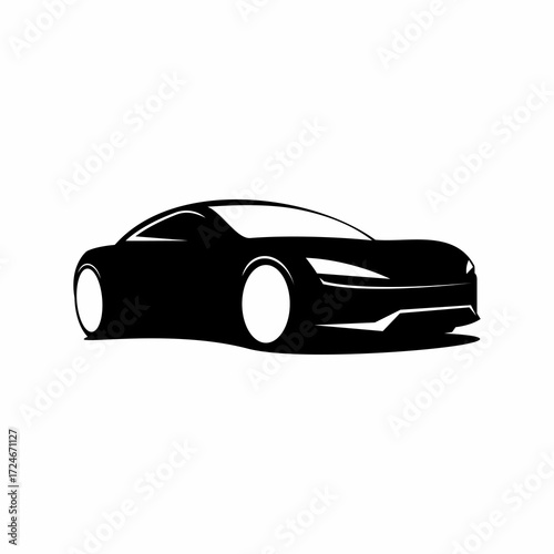 Vector sports sedan car silhouette