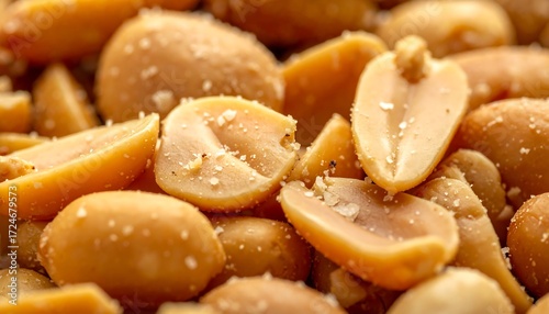 Close-up of salted peanuts