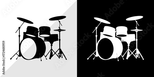 black and white drums
