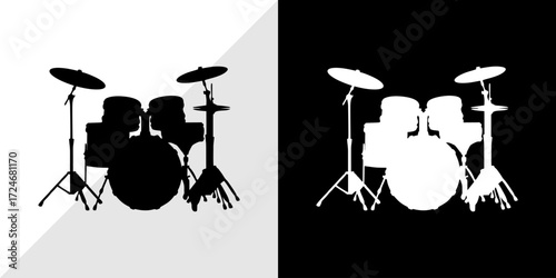 black and white drums