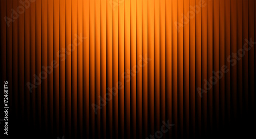Warm orange and red vertical stripes illuminated by a spotlight creating a dramatic gradient background