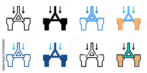 Rowing Workout icon set multiple style collection 
