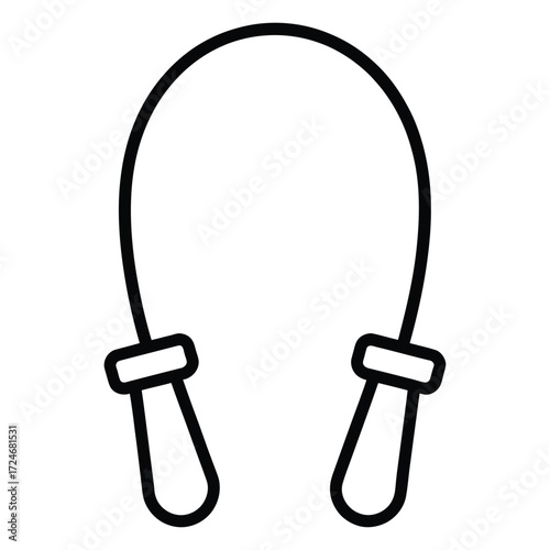 A simple jump rope illustration, perfect for fitness designs, exercise themes, or minimalist art projects with a clean and modern aesthetic