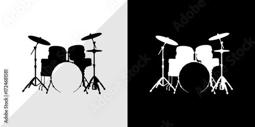 black and white drums