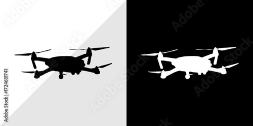 silhouette of a drone