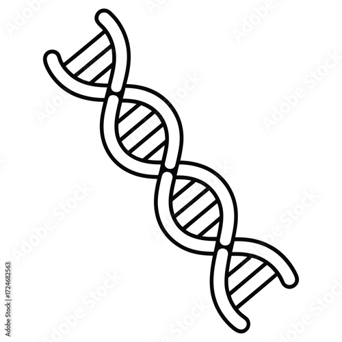 Dna strand illustration, representing genetics, biology, science, and the building blocks of life, perfect for educational materials