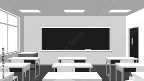 Classroom Study Modern Illustrator Artwork Banner Background Design Template 