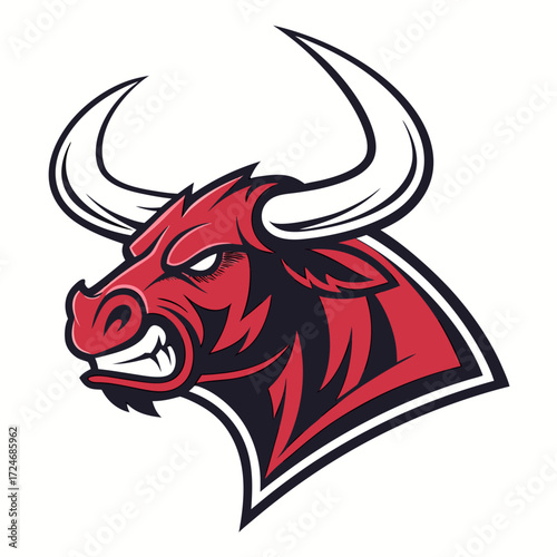 Fierce bull head mascot esport logo