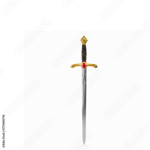 Medieval Knight Golden Sword
