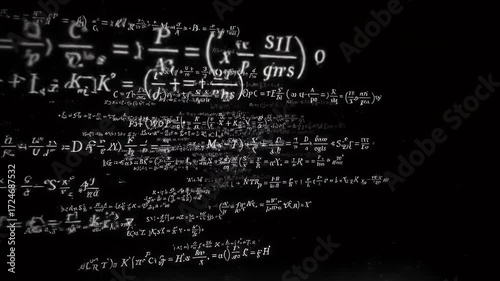 Complex Mathematical Equations on a Dark Background.