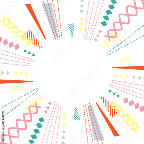 かわいい集中線　背景イラスト