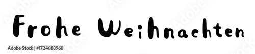 Frohe Weihnachten Handgeschriebene Textillustration auf weißem Hintergrund