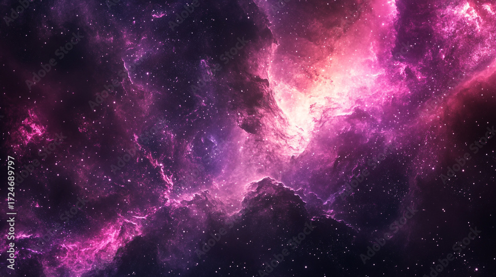 Fototapeta premium Deep Space Nebula with Blue and Orange Cosmic Dust