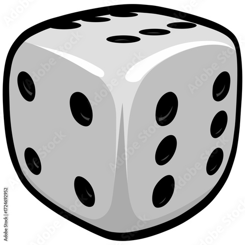 Dice Drawing Cartoon Vector Illustration