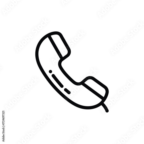 Black outline telephone receiver icon communication contact